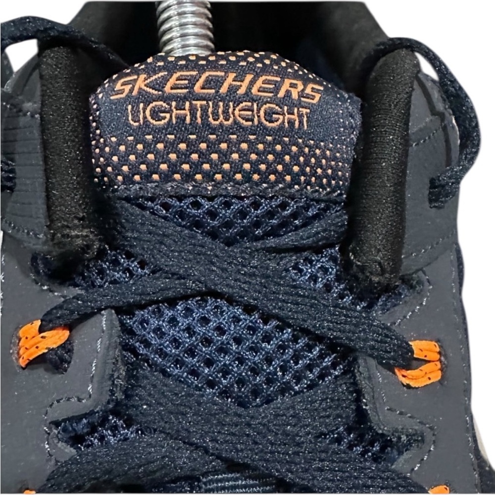 Men’s Skechers Navy & Orange Mesh S Logo Lightweight Running Sneakers, Size 12. - Picture 5 of 13